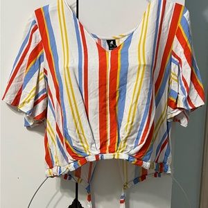 Striped Crop Top Blouse